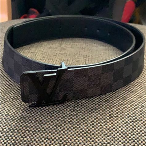 black checkered lv belt|louis vuitton matte black belt.